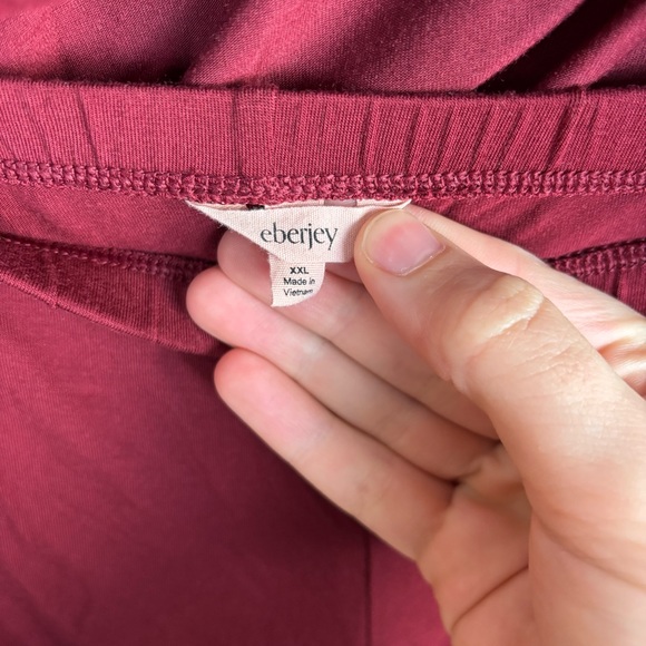 Eberjey Gisele Tencel Modal Long Sleeve Pajama Set Size XXL In Bordeaux Red - Picture 7 of 7